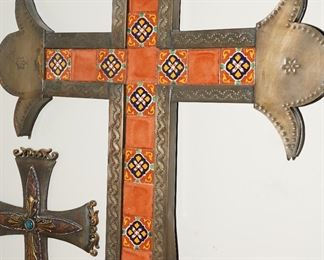 Large Mexican Tiled Wall Cross
