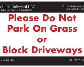 Driveway Grass Parking Sign