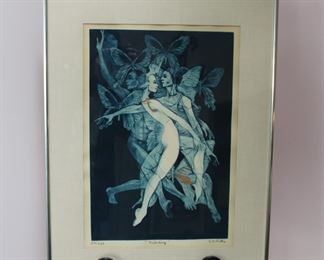 Mezzotint on paper by G.H. Rothe entitled "Fruehling" meaning Spring or Springtime. Limited Edition 24/260. Pencil signed