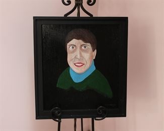 Original painting on board, portrait of a man, signed and dated D L  Olearczyk  '07