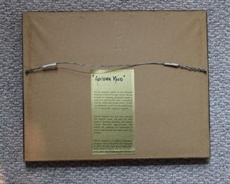 Reverse of the William Zappone original watercolor on paper, originally from Muskegon, Michigan