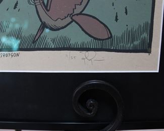 Signature detail on "First Expedition to Masquigon", artist signed and numbered limited edition, 11 of 25 (2011)