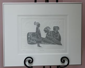 "Puberty" by Mathias Muleme , signed & numbered limited edition embossed intaglio, 142 of 250 (1990)