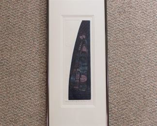 "Siblings" by Mathias Muleme, signed & numbered limited edition embossed intaglio, 38 of 150 (1999)