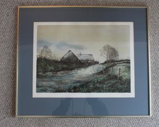 Framed signed and numbered print
