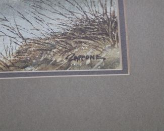 Signature on watercolor on paper by William Zappone