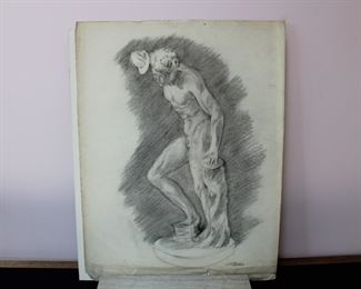 1960's sketch of a male nude