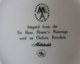 Mark on the underside of the Mottahedeh Chelsea Botanical large bowl