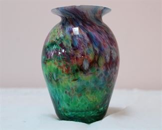 Multi-color art glass vase
