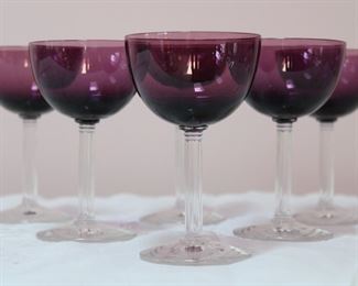 Classic Amethyst by Fostoria wine glasses