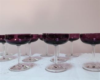 Classic Amethyst by Fostoria saucer champagne glasses