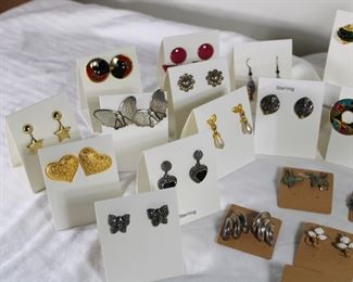 Close up of some of the earrings