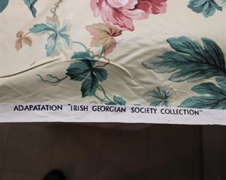 Detail of markings on the Leixlip Castle Fabric remainder by the House of Scalamandre, Made in England