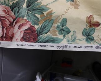 Detail of markings on the Leixlip Castle Fabric remainder by the House of Scalamandre, Made in England