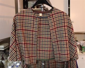 The cape of the Sherlock Holmes style Inverness cape in wool tweed
