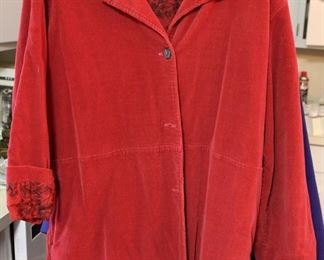 Liz and Jane red corduroy coat