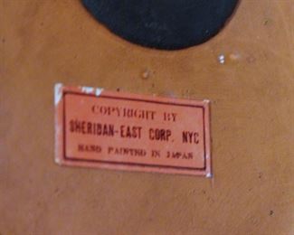 Label on the 1960's  turtle bank with Flower Power decorations