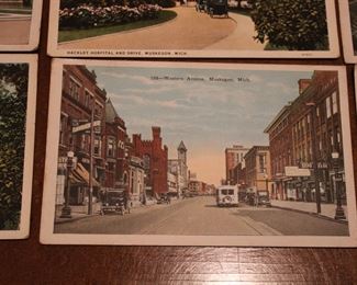Western Avenue, vintage Muskegon, Michigan post card