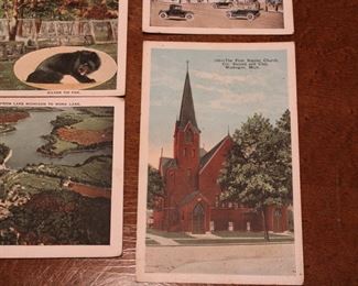 First Baptist Church, vintage Muskegon, Michigan post card