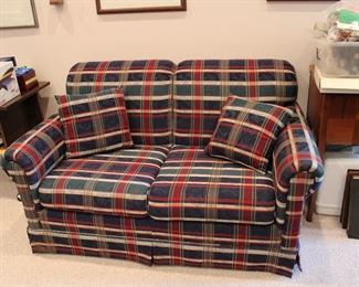 Lovely twin size plaid sleeper sofa purchased at Art Van
