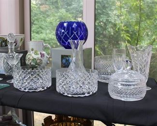 Waterford crystal, mostly in the Colleen pattern