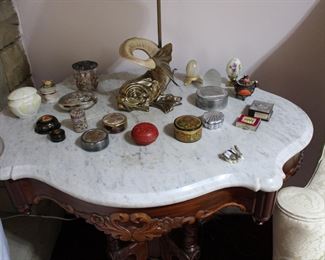 Collection of miniature boxes and novelties