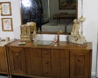 Long low Mid Century Drexel dresser with mirror