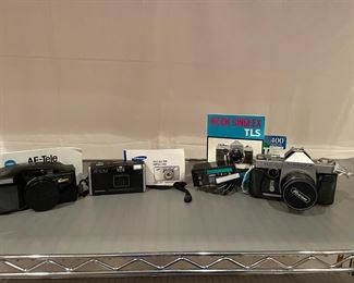 Collection of vintage 35 mm cameras