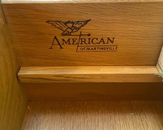 Mark inside the drawer of the American of Martinsville sideboard