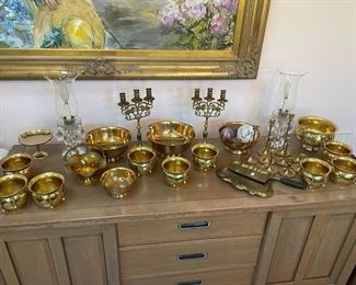 Large collection of solid brass items