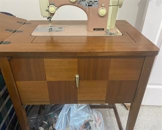 Mid century modern front of the Italian sewing machine
