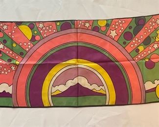 1960's Peter Max silk scarf in GREAT original retro style and colors