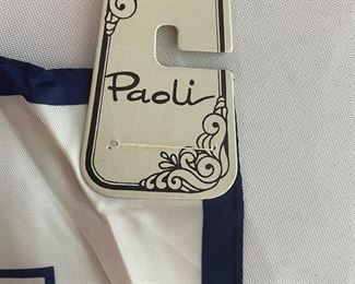 New With Tags Paoli Italian silk scarf in red, white, and blue