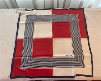New With Tags Paoli Italian silk scarf in red, white, and blue