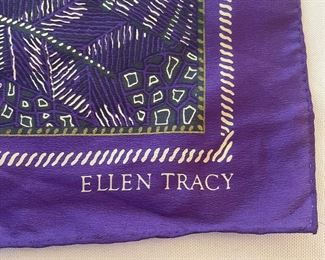 Ellen Tracy purple silk scarf