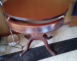 Antique Round Table with Drawer 