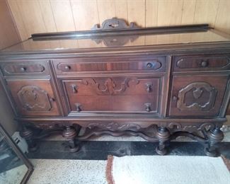 Beautiful Wood Antique Buffet 