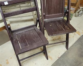 Antique Wood Folding Chairs Outstanding Condition