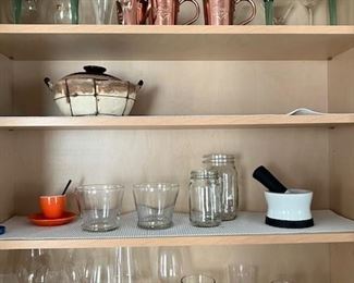 glassware and kitchen items