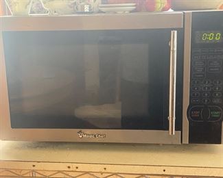 Magic Chef Stainless Steel & Black Microwave