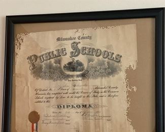 1930 Milwaukee County Public Schools Diploma