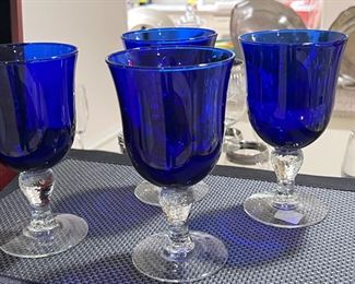 Cobalt Blue Wine/Water Goblets 