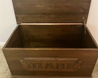 (2) Wooden toy chest with hinged lid