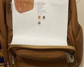 PEIL, leather multi pocket, laptop, backpack, saddle One Size