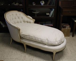 Lovely old French Provincial chaise lounge with down filled cushion