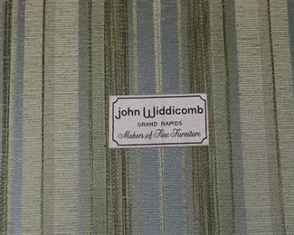 Label on the Fantastic mid century John Widdicomb sofa