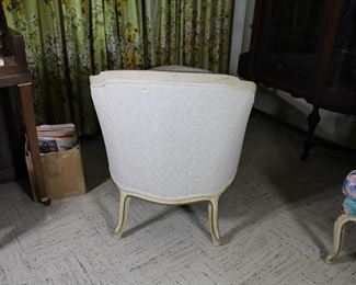 Another view of the French Provincial down filled chaise lounge 