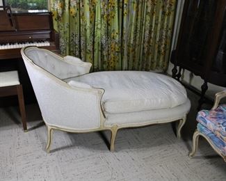 Another view of the French Provincial down filled chaise lounge 