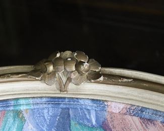 Another view of the French Provincial fauteuil chair in a very 1980's/1990's fabric!