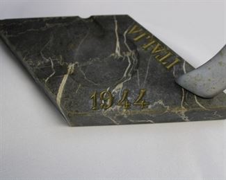 Detail on WWII Italian souvenir ashtray